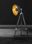 Piantana da Interno  E27 in Legno naturale Nero Opaco