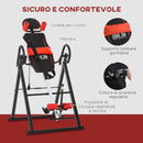 Panca a Inversione Regolabile 79x114x153 cm con Poggiatesta Rosso e Nero  