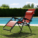 Sedia Sdraio Reclinabile e Richiudibile Rio 65x90x108 cm con Poggiatesta in Poliestere con Struttura in Acciaio Rosso Mélange      