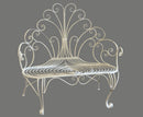 Panchina da Giardino in Metallo 116,5x61H113cm Viareggio Crema