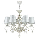 Lampadario Elegant in Metallo Monile Bianco con Oro