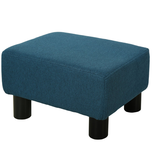 Pouf Poggiapiedi Imbottito 40x30x24 cm Rettangolare Blu Scuro acquista