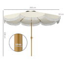 Ombrellone da Giardino Rotondo Ø270x240 cm con Manovella in Metallo e Poliestere Beige      