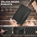 Valigia Rigida Grande 103 L 77x50x30 cm Espandibile con 4 Ruote Girevoli e Angoli Protettivi in ABS Nero      