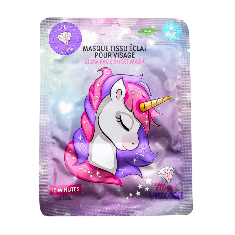 Set 12 Maschere Viso per Bambini Unicorno 25 ml