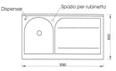 Lavatoio e Coprilavatrice 109x60x89cm Asse in Termoplastico Montegrappa Marella Bianco Sinistro con Cesto