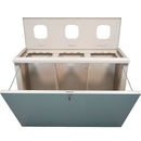 Mobile per Raccolta Differenziata 3 Scomparti con Apertura Frontale 120x40x90 cm in Acciaio Beige 