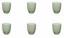 Set 6 Bicchieri Ø8x10 cm in Vetro Villa d'Este Home Tivoli Spiga Verdi