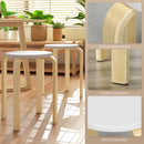 Set 4 Sgabelli Rotondi e Impilabili Ø40x45 cm in Legno Bianco  