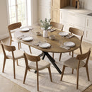 Tavolo da Pranzo Allungabile 4-6 Posti 135x100x75 cm con Allunga a Farfalla e Base a X in MDF e Acciaio Marrone      