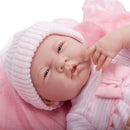 Bambola Bebè Neonato con Copertina Rosa e Accessori 39cm JC Toys