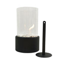 Camino a Bioetanolo da Tavolo Ø16x27 cm CALIDRIA per Interni ed Esterni in Vetro e Acciaio Nero Satinato