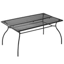 Tavolo da Giardino 150x90x73 cm in Acciaio Nero