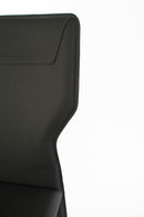 Set 2 Sedie 56x44xH86,5 cm in Similcuoio e Metallo Kim Grigio scuro