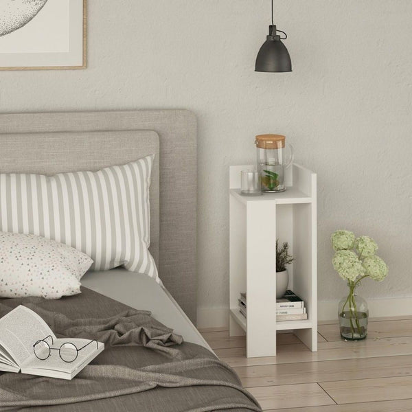 sconto Table de chevet droite 25x60x25 cm en MDF Elos Blanc