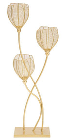 Portacandele Floty 35x28x88 cm in Ferro Oro