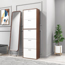 Scarpiera Salvaspazio in Legno con 5 Scomparti per 30 Paia 60x28x189 cm 