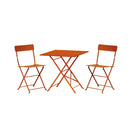 Set Tavolo + 2 Sedie Pieghevoli in Acciaio Arancione Salotto Orange