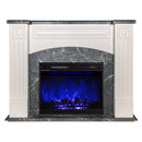 Camino Elettrico da Pavimento 90x115x32 cm Effetto Fiamma 1500W Magnolia & Lorance Ivory/dark gray