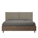 Letto Matrimoniale Struttura Noce con Cuscini in Similpelle Egos Annalisa Cappuccino Varie Misure