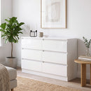 Cassettiera 6 Cassetti 100x35x69 cm in Pannello Truciolare Bianco      