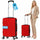 Valigia Trolley Bagaglio a Mano 55x40x20 cm Rigida in ABS con Maniglia Telescopica Rosso