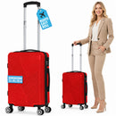 Valigia Trolley Bagaglio a Mano 55x40x20 cm Rigida in ABS con Maniglia Telescopica Rosso      