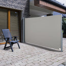 Tenda Laterale Frangivista da Giardino 3x1,60m in Alluminio e Tessuto  Grigio