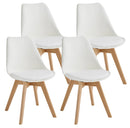 Set 4 Sedie 52x48,5x82 cm in Similpelle e Legno di Faggio Tommy Bianche