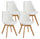 Lot de 4 Chaises Tommy White 52x48,5x82 cm en Simili Cuir et Bois de Hêtre