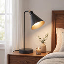 Set di 2 Lampade da Tavolo Moderne 30x15x40,5 cm con Porte USB Attacco E27 in Acciaio Nero      