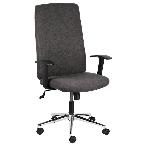 Fauteuil présidentiel exécutif en tissu gris pour bureau sconto