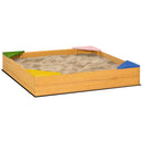 Sabbiera da Esterno 109x109x19,8 cm in Legno di Abete Naturale