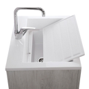 Mobile Lavatoio Sospeso Vasca Zeus in MineralMarmo Apertura a Cassettone 80x48x50 cm Grigio Cemento