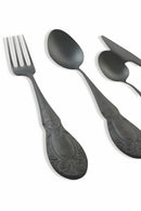 Servizio Set di Posate 24 Pezzi in Acciaio Satinato Nero Villa d'Este Home Tivoli Wonderland