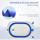Vaschetta Bagnetto per Bambini Pieghevole 81,5x50,5x23,5 cm con Cuscino Blu