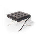 Pouf Barcelona in Acciaio Cromato Rivestimento in Similpelle Nero