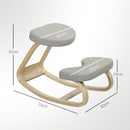 Sedia Ergonomica con Inginocchiatoio 50x73x55 cm Movimento a Dondolo in Legno di Betulla Grigio 