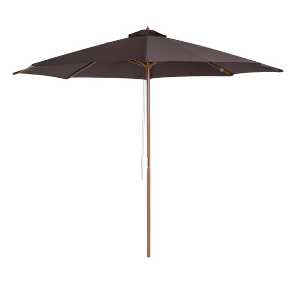 Parasol de Jardin Ø300x250 cm en Bois et Polyester Café acquista