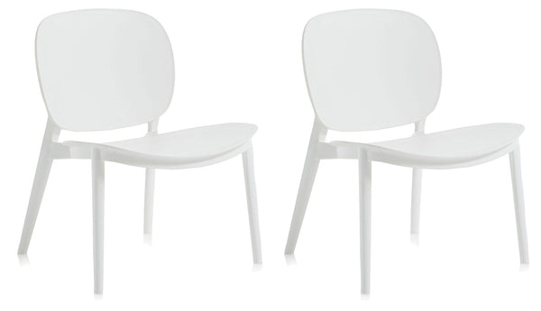 Lot de 2 Chaises 58x48,5x71 cm en Polypropylène Blanc prezzo