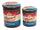 Set 2 Pouf Conteneur Rond en MDF Bière Bleu et Rouge