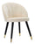 Chaise Loty Crème 57x58x80 cm en Bois et Velours Crème, Doré et Noir