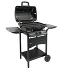 Barbecue a Gas Gustavo 109,5x56x101,5 cm a 2 Fuochi con Griglia in Acciaio Inox e Coperchio Nero      