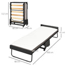 Brandina Pieghevole con Materasso H10 cm 80x200 cm Struttura in Acciaio con Ruote e Doghe