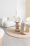 Tavolino Ø 33x45 cm Caffè White in Legno Naturale