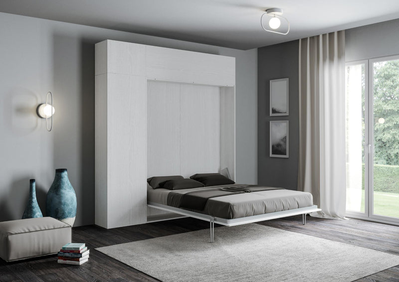 Letto Matrimoniale a Scomparsa Salvaspazio Kentaro H250 cm Bianco