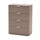 Cassettiera 4 Cassetti Rovere Grigio 60x38x85 h cm in Truciolare bilaminato Rovere grigio