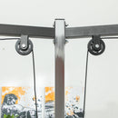Palestra Multifunzione 3 in 1 210x132x225 cm con Sistema di Cavi Incrociati Squat Rack Regolabile Barra Bilanciere e Barre Trazioni in Acciaio      