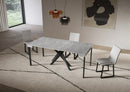 Consolle Allungabile 90-300x40x77 cm Saki Cemento Gambe Antracite 