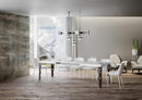 Tavolo Allungabile 120/380x90 cm Karamay Bianco Frassino Gambe Antracite      